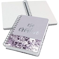 SIGEL JN607 Blocco spiralato Jolie, copertina rigida, 240 pagine a punti, circa A5, motivo marmorata, viola/bianco