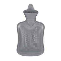 Relaxdays Borsa dell'Acqua Calda, Boule Scaldaletto da 1 L, Hot Water Bottle, Terapia Adulti e Bambini, Gomma, Grigio, 29 x 16 x 4.5 cm