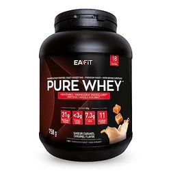 Pure Whey Caramel intense | EAFIT | Protéine | 32g de protéines Whey+7,6g de BCAA/shaker+magnesium | Musculation,Maintien et construction de la masse musculaire|Whey protein pour le sport | 750g