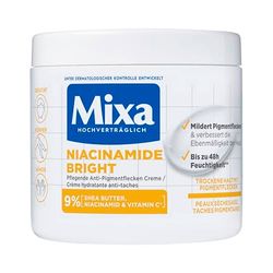 Mixa Crema multiuso idratante anti anti pigmento, adatto per viso, corpo e mani, Niacinamide Bright, ipoallergenico, 400 ml