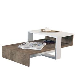 moebel17 Tables d'appoint, Bois d'ingénierie, Noyer Blanc, 80 x 43,6 x 32,6 cm