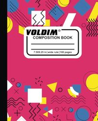 Voldim's wide range of composition notebooks. Wide lined paper, multicolor, 9-3/4 x 7-1/2 Inches, 50 sheets,