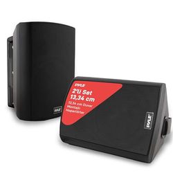 Pyle Cassa Bluetooth, Altoparlanti a Muro Impermeabile, Coppia Attiva e Passiva, Altoparlante Bluetooth con AUX, Speaker Interno/Esterno