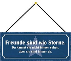 Schatzmix Freunde Plaque en métal Motif étoiles Multicolore 27 x 10 cm