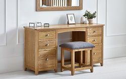 Julian Bowen Tocador con Pedestal Doble y Taburete Mallory