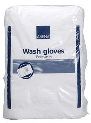 ABENA Single Use Molton Wash Gloves, Pack of 50 (White) - 23 x 16 cm