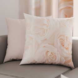 PETTI Artigiani Italiani - Par de Fundas de Almohada 65x65 cm, Pareja de Funda de Cojín Floral Blanco, 100% Microfibra Hipoalergénica, Paquete de 2, Made in Italy