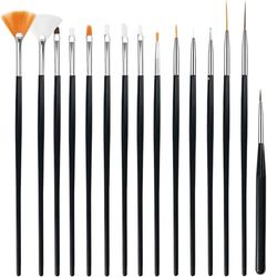 Pinceau Ongle Gel,15PCS Pinceau Nail Art Ongles,Set de Pinceaux à Ongles Nail Art Pinceaux de Vernis à Ongles en Acrylique Pour Customiser Vos Ongles et Usage Professionnel