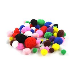 arkCRAFT Kid 0001 Lot de 100 pompons Couleurs et tailles assorties