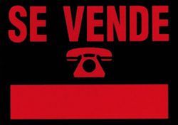 Rotulauto Bord kunststof opschrift Se Vende, 500 x 350 mm, zwart/rood