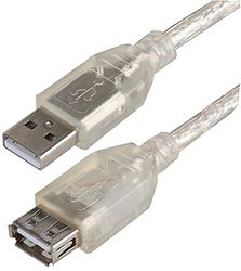 Pro Signal PSG91445 USB 2.0 A Male to Female Lead, 3 m, Transparent