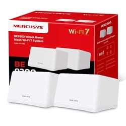 【Nuevo Wi-Fi7】 Mercusys Halo H47BE(2-Pack) - BE9300 Tri-Band Wi-Fi Mesh 7, hasta 9.3 Gbps, Cobertura de hasta 550 m², 3X 2.5G Puertos, fácil config de App | Conecta más de 200 Dispositivos
