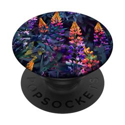 Arte De Estampado De Flores Florales De Lupin, Lupin PopSockets PopGrip Intercambiable