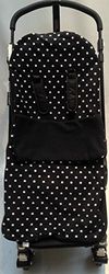Snuggle voetenzak/COSY TOES compatibel met i 'candy buggy Peach Pear Apple Cherry POLKA DOT zwart