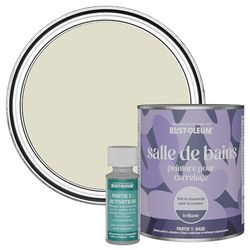 Rust-Oleum Peinture Beige Résistante à l'eau pour Carrelage de Salle de Bain, Finition Brillante - Avoine 750ml