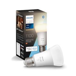Philips Hue White Lampadina Smart LED, Attacco E27, 9.5W, Luce bianca, Dimmerabile, Controllo con Bluetooth e Hue App, Funziona con Alexa, Google Assistant e Apple HomeKit