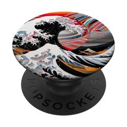 La Gran Nueva Ola De Kanagawa Arte Moderno Colorido Abstracto PopSockets PopGrip Intercambiable