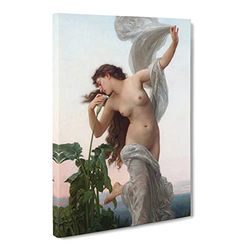 Laurore By William Adolphe Bouguereau Classic Painting Canvas Wall Art Print Ready to Hang, Framed Picture for Living Room Bedroom Home Office Décor, 20x14 Inch (50x35 cm)