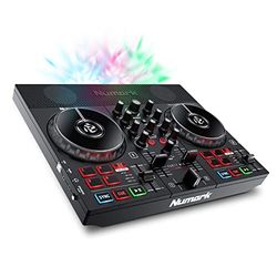 Numark Party Mix Live - Controladora DJ, mesa DJ con luces DJ, altavoces, mezclador DJ e interfaz audio, con Serato DJ Lite