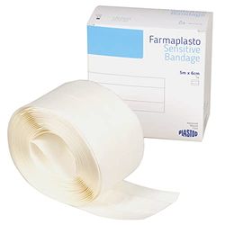 Plastod - Zelfklevend verband voor het snijden, rekbare, niet-geweven stof voor de gevoelige huid, 5 m x 6 cm, 35856
