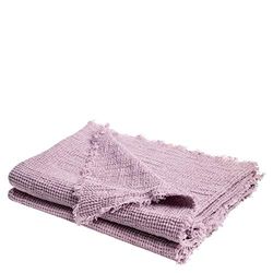 Honeybee-Plaid - zachte deken van linnen - effen geweven plaid met franjes van natuurlijke materialen - 170 x 230 cm - 425 viola - van 'zoeppritz since 1828'