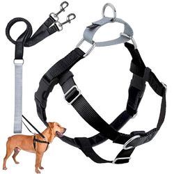 2 Hounds Design Freedom No-Pull Hondentuig Trainingspakket met riem, X-Small, 15,2 cm breed, zwart