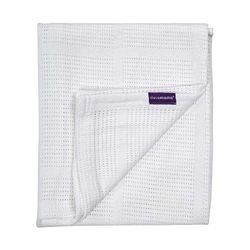 ClevaMama Couverture Coton Cellulaire pour Nouveau-né - Couverture Bébé en Coton Alvéolaire pour Landau Poussette Couffin - Blanc, 70x90 cm
