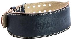 Harbinger Cinturón de Levantamiento de Pesas de Cuero Padded de 4" (10.16cm) – Cuero Genuino,Acolchado de Espuma,Hebilla de Acero de Doble Punta,Soporte para Núcleo y Espalda,Unisex,Negro,Pequeño