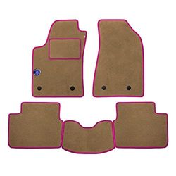 Set Tappetini realizzato per VOLKSWAGEN CADDY 5 posti anno dal 2004 al 2015 in Moquette lavabile Colore BEIGE con Logo +bordi