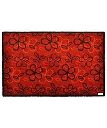 Zala Living Flowers Red Terra - Zerbino Decorativo in Poliammide, 120 x 200 x 0,7 cm