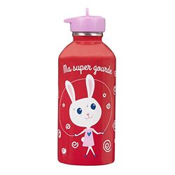 DRAEGER PARIS 1886 - Gourde Enfant Acier Inoxydable 300ml Rouge - Message Ma Super Gourde - Design Durable & Écologique - Idéale École & Sport - Facile à Nettoyer - Réutilisable & Antichocs