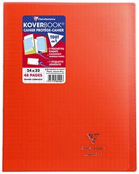 Clairefontaine 984404Cpack, 10 geniete notitieboeken, Koverbook, 24 x 32 cm, 48 pagina's, grote ruitjes, wit papier, 90 g, omslag van polypropyleen