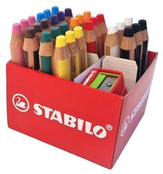 Stabilo woody 3 in 1, Matita colorata Multi-Funzione, Box da 30, con 2 Temperini, 10 Colori assortiti