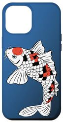 Carcasa para iPhone 15 Pro Max Cultura Japonesa Rojo Blanco y Negro Saltando Koi Carpa