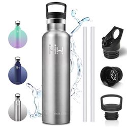 Vikaster Borracce sportive, Borraccia 1000ml, Borraccia acciaio inox, Borracce Senza Perdite, Borraccia con Cannuccia, Borraccia Termiche Scuola, Sportiva, Adulto, Outdoor
