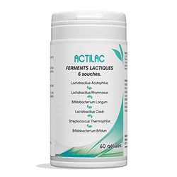Phyto Sud Actilac - Ferments Lactiques Microbiote Intestinale 6 Souches - Complément Alimentaire Digestion - Probiotique Flore Intestinal - 60 Gélules Vegan - Fabrication Française