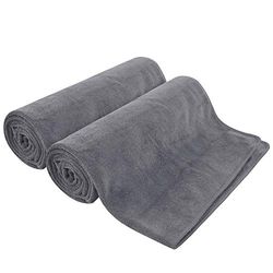 Sunland Grande Toallas Deportivas de Microfibra de Secado rápido,absorbentes para Entrenamiento,para Gimnasio,Fitness,Yoga,Camping,Nadar,Viajes, Paquete de 2 Unidades,61 cm x 121 cm(Gris)