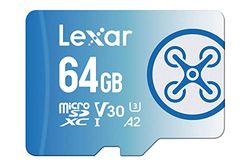 Lexar Fly Tarjeta Micro SD 64GB, microSDXC UHS-I, hasta 160MB/s de Lectura, U3, V30, A2, Microsd Compatible con DJI Dron y Cámara de Acción (LMSFLYX064G-BNNAA)