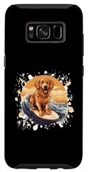 Carcasa para Galaxy S8 Golden Retriever Dog On Tabla de Surf | Surf