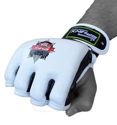 Kenneth J Lane Hunter SRT MMA handschoenen Unisex Volwassenen, Wit, XL