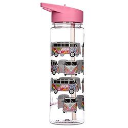 Puckator BOT98B Shatterproof Plastic Reusable 550ml Water Bottle - Volkswagen VW T1 Camper Bus Summer Love