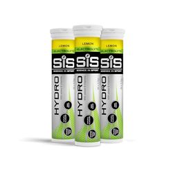 Science In Sport Hydro Hydration Tablets, Gluten-Free, Zero Sugar, Lemon Flavour Plus Electrolytes, 20 Effervescent Tablets per Bottle (3 Bottles)