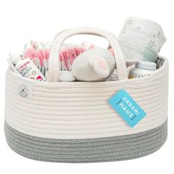 OrganiHaus Grijze & Witte Luiermand, Babycaddy-organisator voor toiletartikelen