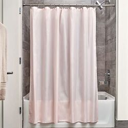 iDesign Douchegordijn, polyester douchegordijn, waterdicht met versterkte zoom, wasbaar badgordijn, afmeting 183,0 cm x 183,0 cm, roze