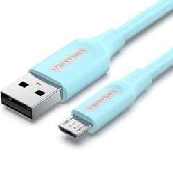 Watio Wave Câble USB 2.0 - Câble de 1 m de long, connecte des appareils avec port micro USB, bleu, compatible avec le chargement et le transfert de données
