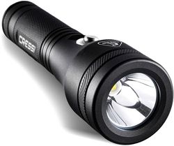 CRESSI Astra 1200 ficklampa svart – uppladdningsbar LED-undervattensficklampa 1200 lumen vattentät IPX8 100 m – unisex svart och kompakt för dykning, fiske, vattenutforskningar
