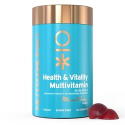 Nutriburst Multivitamins Health & Vitality Gummy Liposomal C B5 B6 B12, D - Plant Based, Sugar Free Supplement - 60 Gummies 1 Month Supply - Healthy Nutrition Suitable for Vegetarians and Vegans