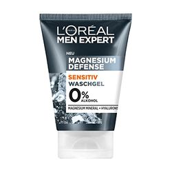 Men Expert Gel detergente per pelli sensibili degli uomini, con acido ialuronico per una pelle curata, gel per la defense Sensitiv, 1 x 100 ml
