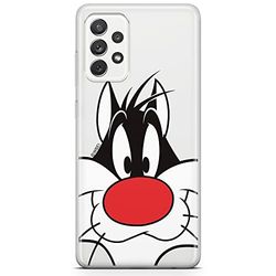 ERT GROUP mobiltelefonfodral för Samsung A73 5G originalt och officiellt licensierat Looney Tunes mönster Sylvester 001 optimalt anpassad till formen på mobiltelefonen, gedeeltelijk transparant