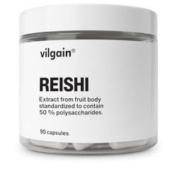 Vilgain Reishi – Immune System Booster & Heart Health Support, High-Potency Reishi Mushroom Extract with 50% Polysaccharides, Antioxidant-Rich Formula for Cholesterol Balance, 90 Vegan Capsules